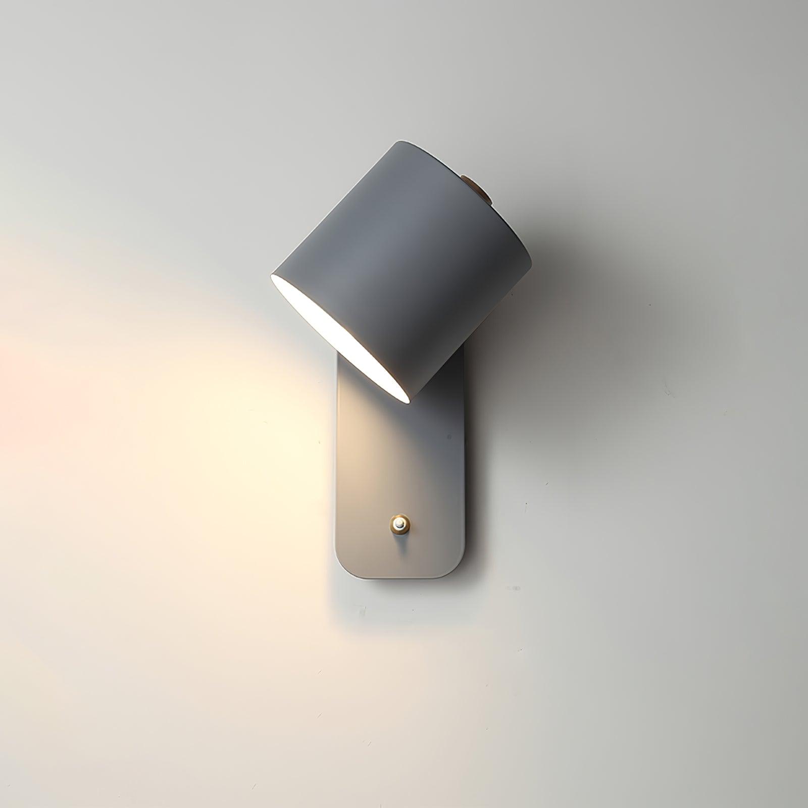 Rotating Head Cylindrical Wall Sconce In Iron For E27 Bulbs