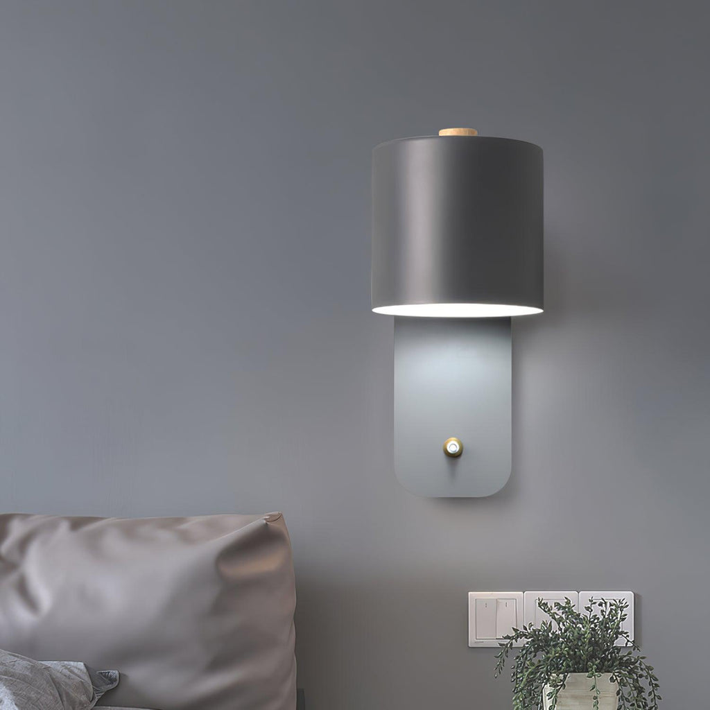 Rotating Head Cylindrical Wall Sconce In Iron For E27 Bulbs