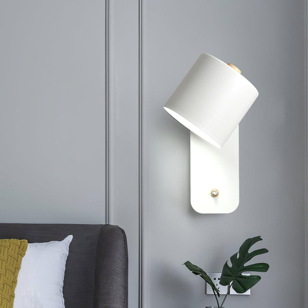 Rotating Head Cylindrical Wall Sconce In Iron For E27 Bulbs