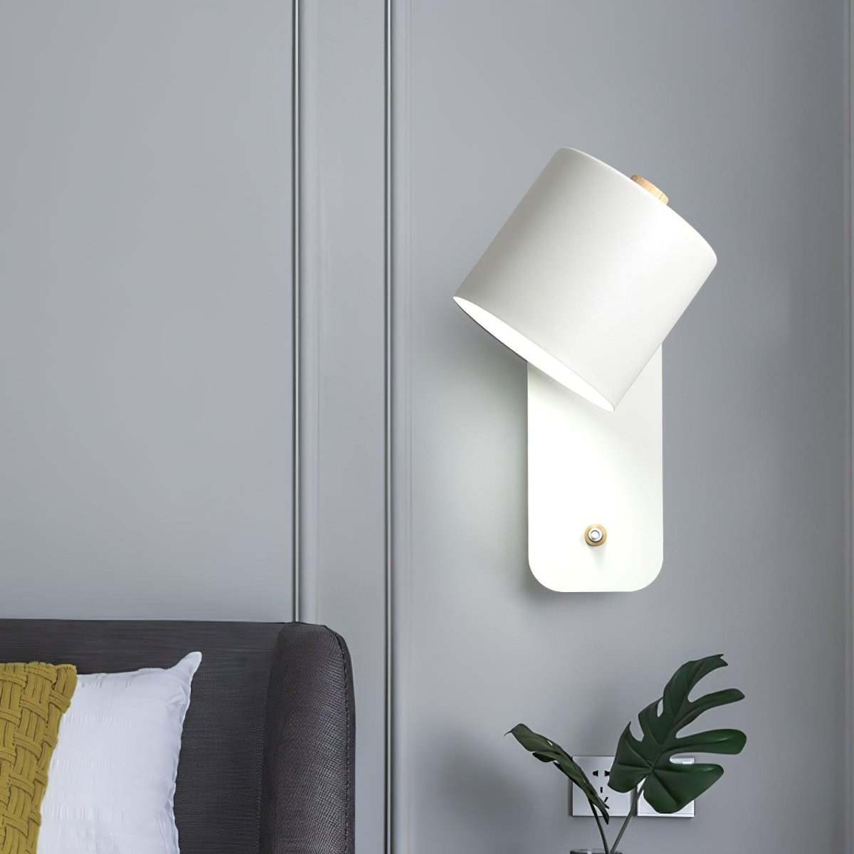 Rotating Head Cylindrical Wall Sconce In Iron For E27 Bulbs