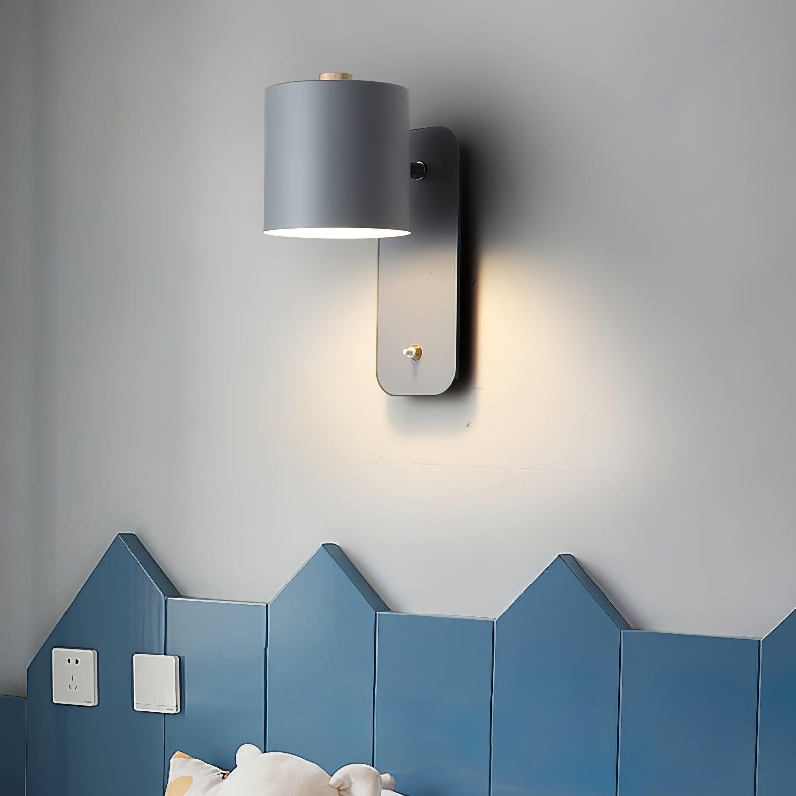 Rotating Head Cylindrical Wall Sconce In Iron For E27 Bulbs
