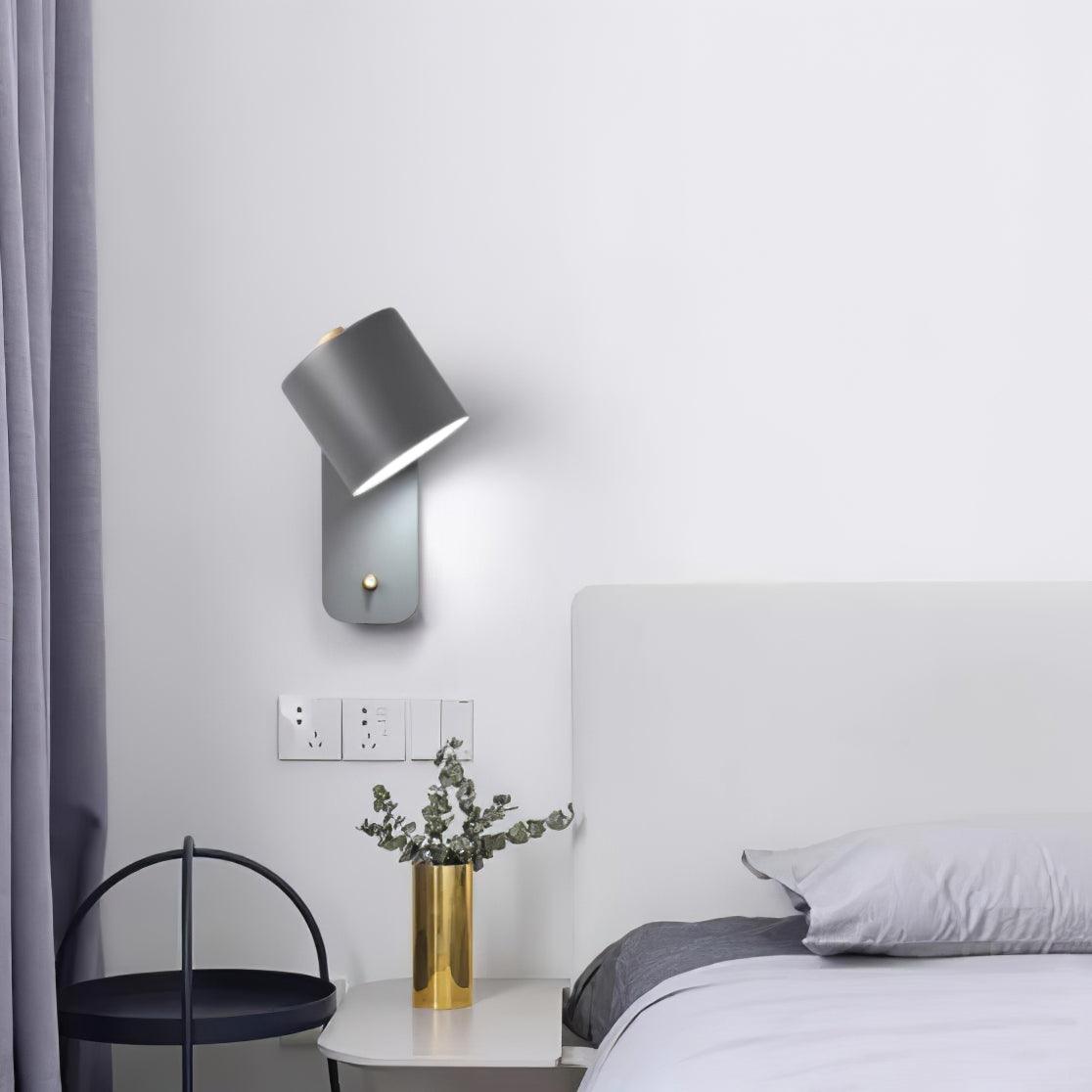 Rotating Head Cylindrical Wall Sconce In Iron For E27 Bulbs