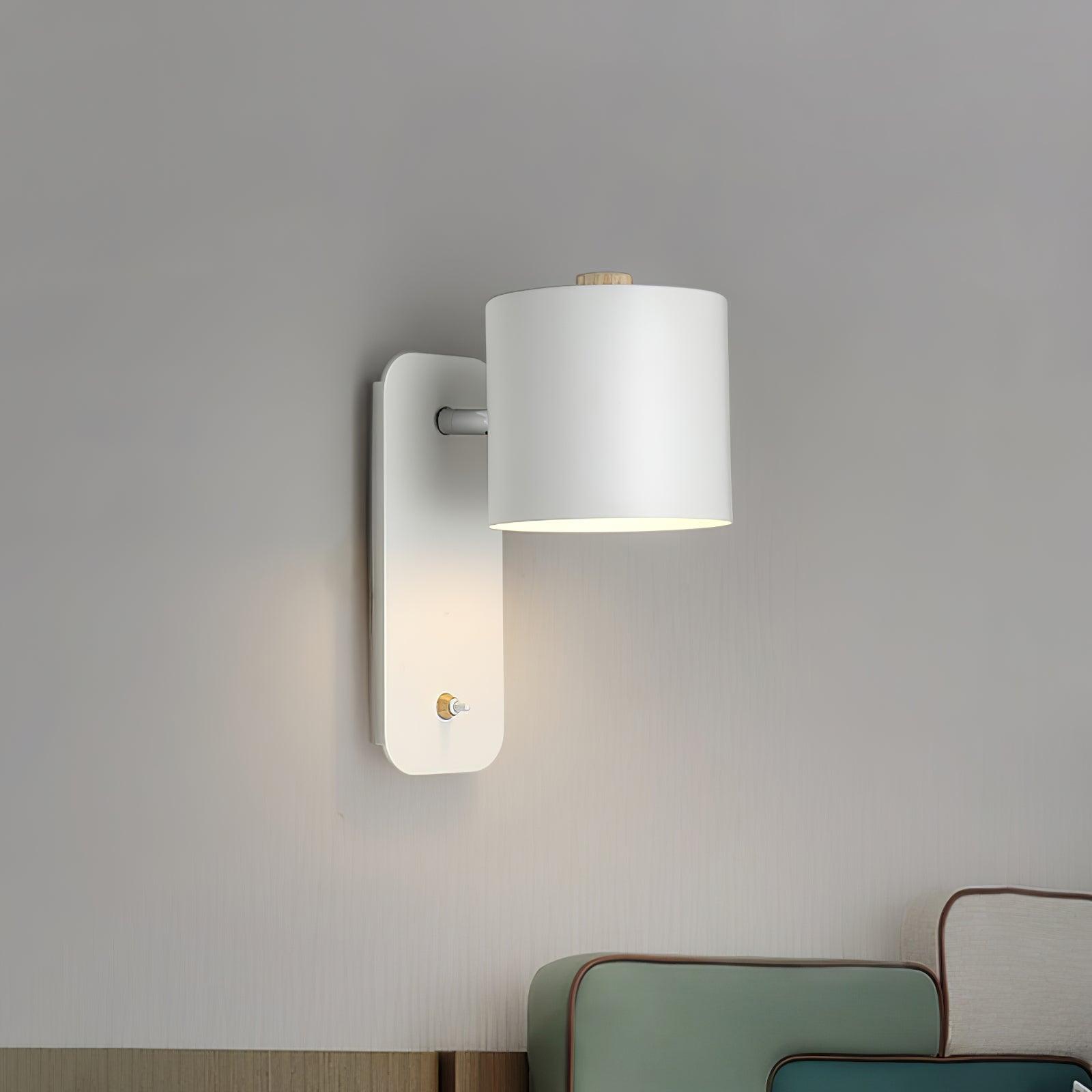 Rotating Head Cylindrical Wall Sconce In Iron For E27 Bulbs