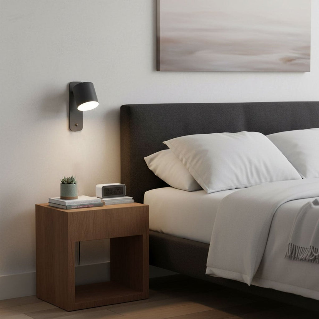 Rotating Head Cylindrical Wall Sconce In Iron For E27 Bulbs