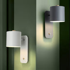 Rotating Head Cylindrical Wall Sconce In Iron For E27 Bulbs