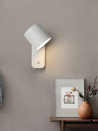 Rotating Head Cylindrical Wall Sconce In Iron For E27 Bulbs