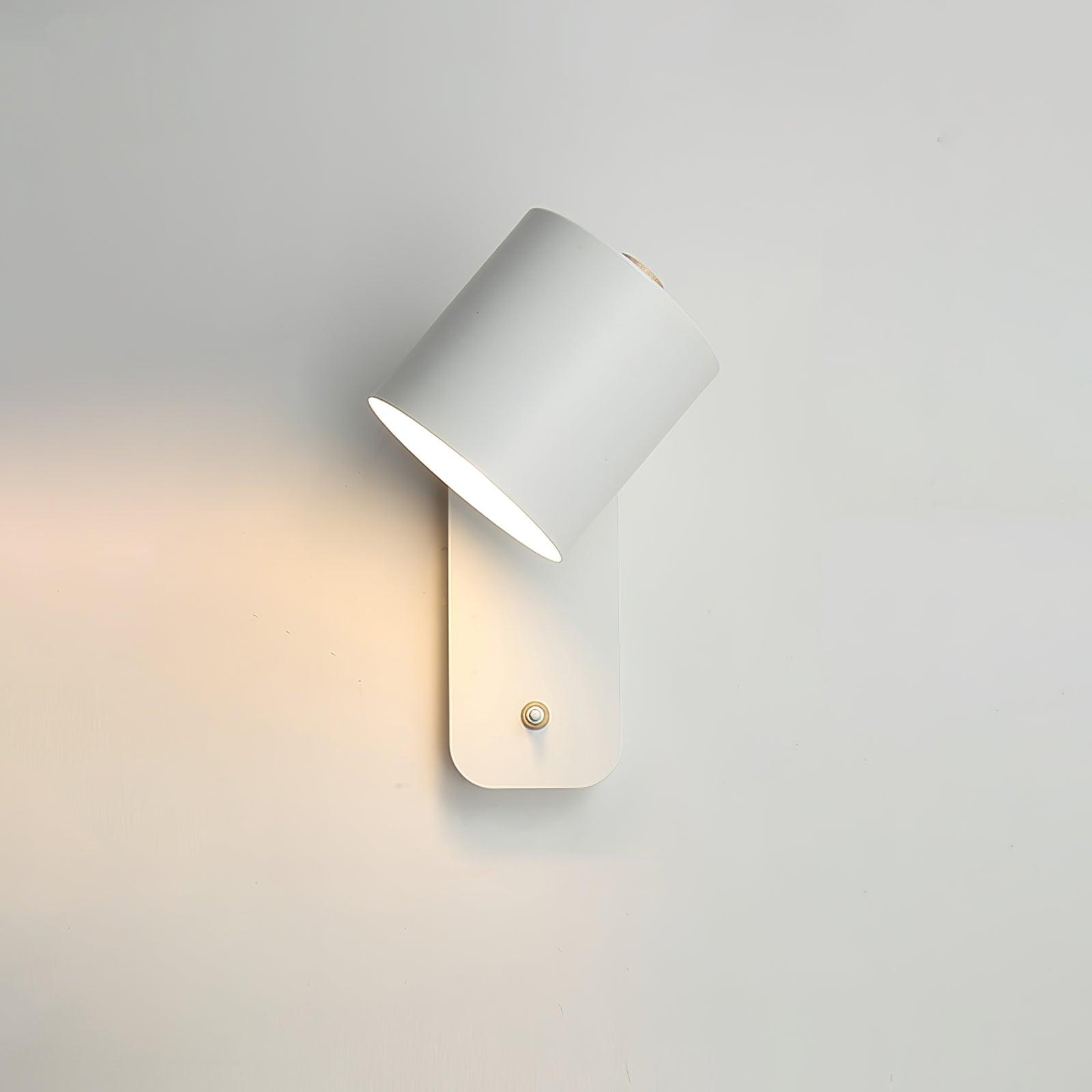 Rotating Head Cylindrical Wall Sconce In Iron For E27 Bulbs