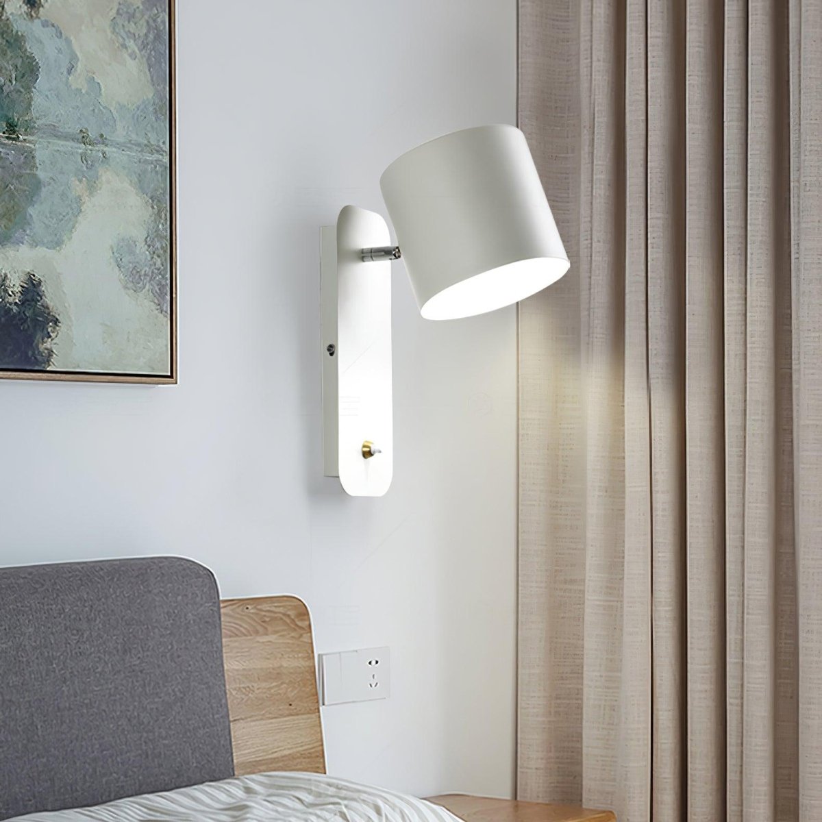 Rotating Head Cylindrical Wall Sconce In Iron For E27 Bulbs