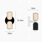 Dual LED Metal Cylinder Wall Sconce For Warm Ambient Light