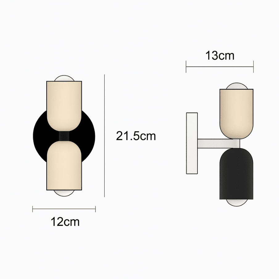 Dual LED Metal Cylinder Wall Sconce For Warm Ambient Light
