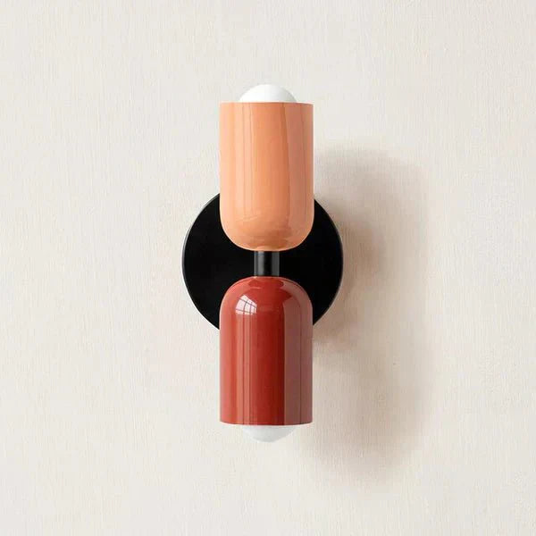 Two-Light LED Wall Sconce In Modern Metal Cylinder Design