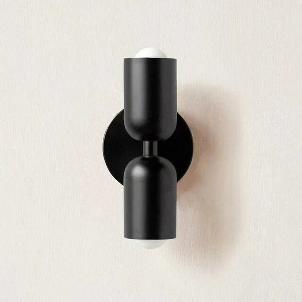 Two-Light LED Wall Sconce In Modern Metal Cylinder Design