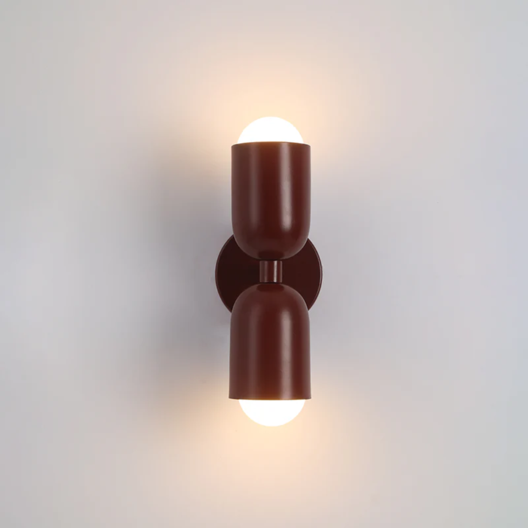 Dual LED Metal Cylinder Wall Sconce For Warm Ambient Light