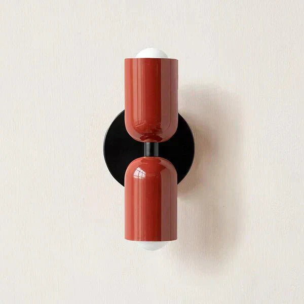 Two-Light LED Wall Sconce In Modern Metal Cylinder Design