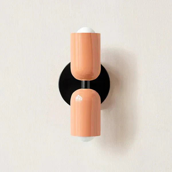 Two-Light LED Wall Sconce In Modern Metal Cylinder Design