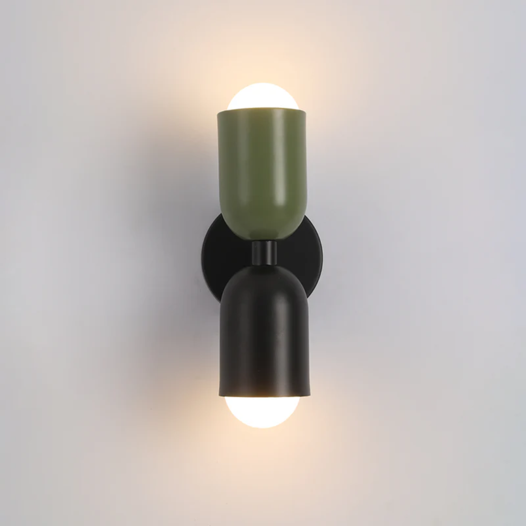 Dual LED Metal Cylinder Wall Sconce For Warm Ambient Light