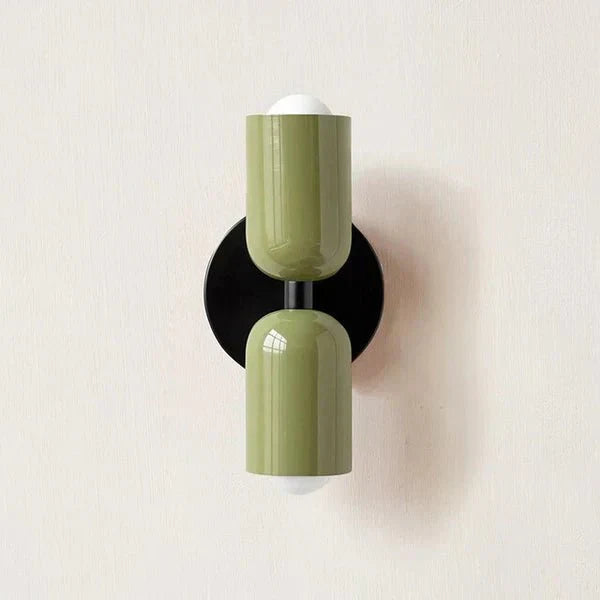 Two-Light LED Wall Sconce In Modern Metal Cylinder Design