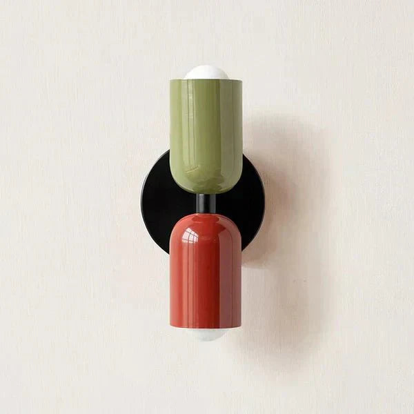Two-Light LED Wall Sconce In Modern Metal Cylinder Design