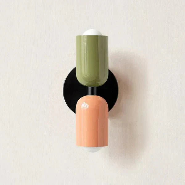 Two-Light LED Wall Sconce In Modern Metal Cylinder Design