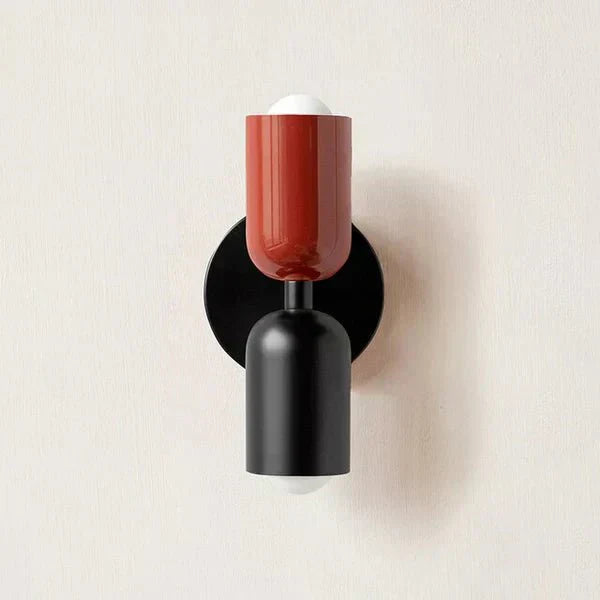 Two-Light LED Wall Sconce In Modern Metal Cylinder Design