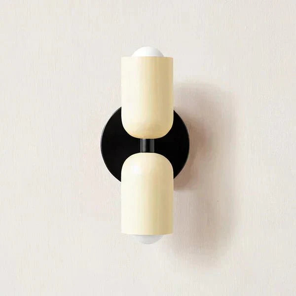 Two-Light LED Wall Sconce In Modern Metal Cylinder Design