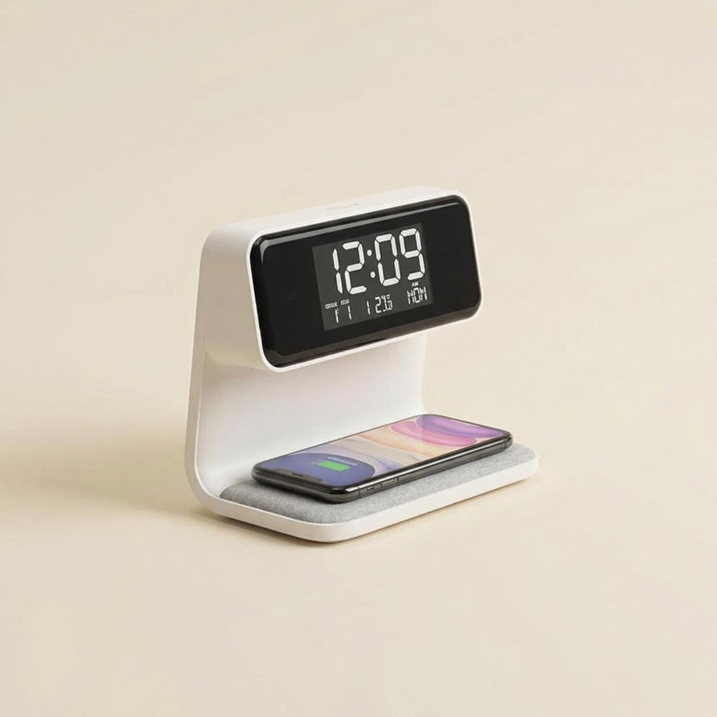 Three-In-One Wireless Charging Night Light With Alarm Clock
