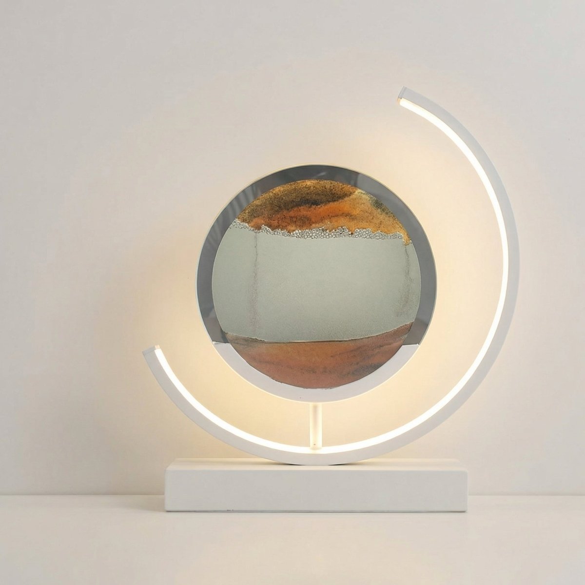 Flowing Sand Art Touch-Control LED Table Lamp, 12-Inch Kinetic Design