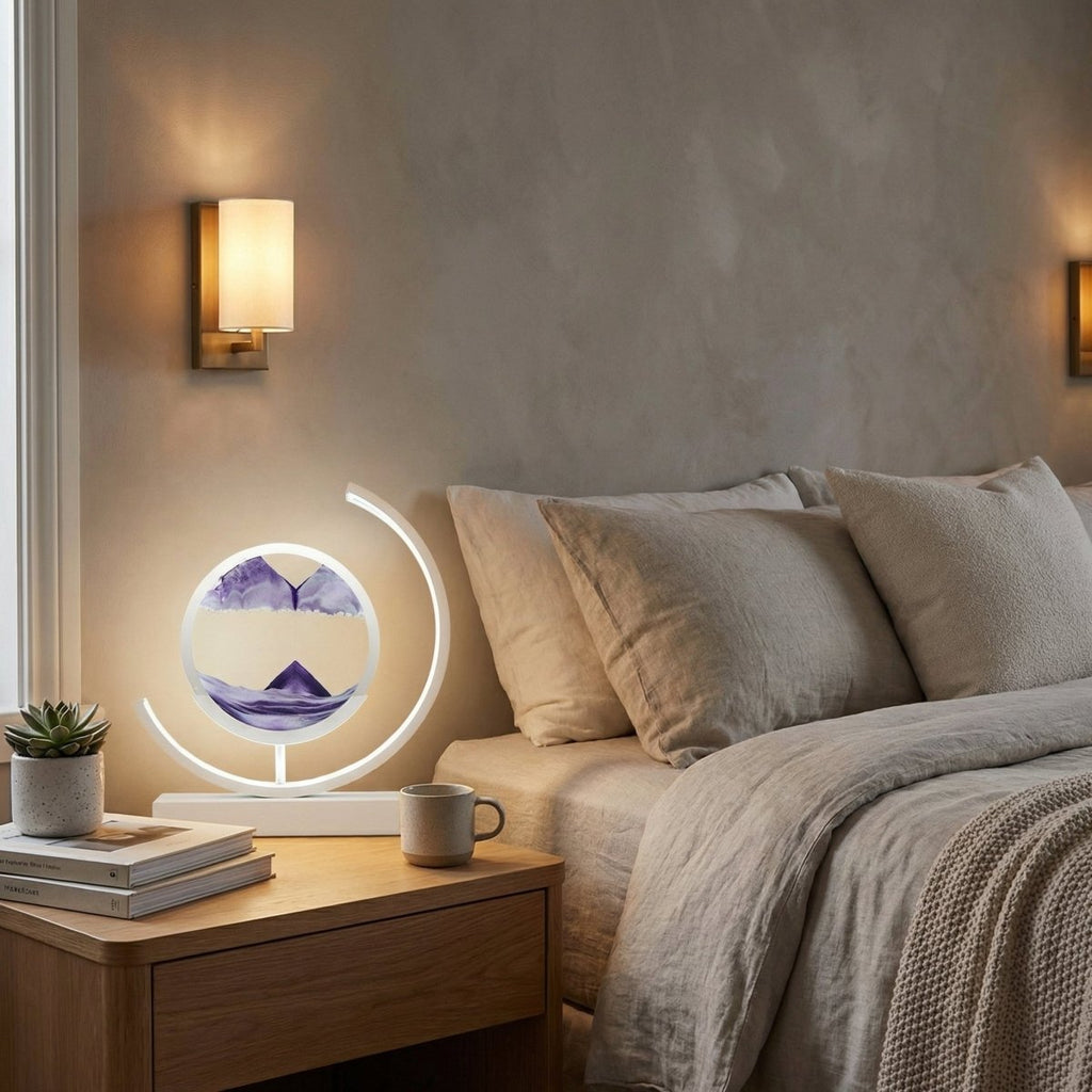 Flowing Sand Art Touch-Control LED Table Lamp, 12-Inch Kinetic Design