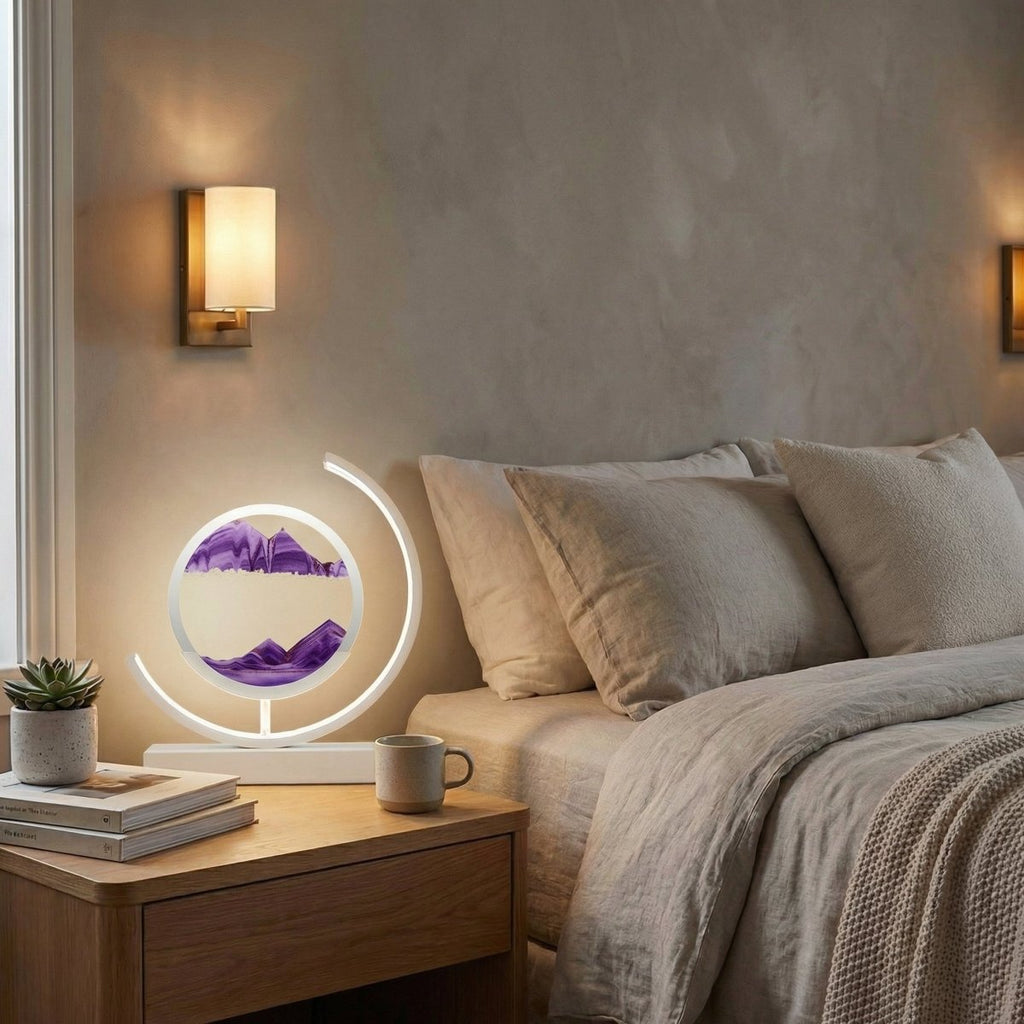 Flowing Sand Art Touch-Control LED Table Lamp, 12-Inch Kinetic Design