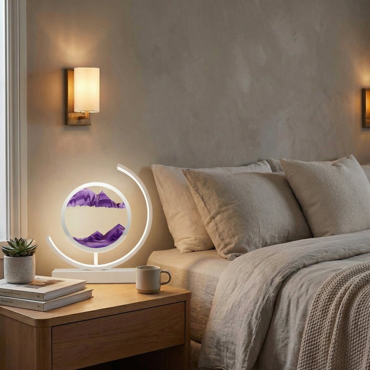 Flowing Sand Art Touch-Control LED Table Lamp, 12-Inch Kinetic Design