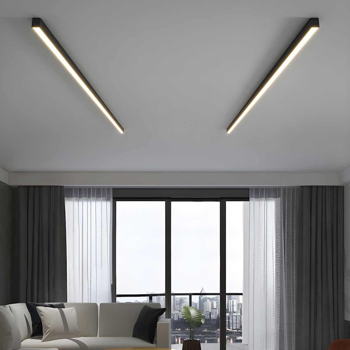 48-Inch Linear LED Ceiling Light With Low-Profile Acrylic Design