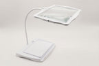 Adjustable Arm LED Magnifying Desk Lamp With 3X Glass Lens