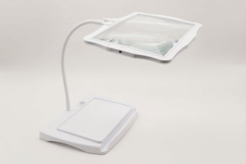 Adjustable Arm LED Magnifying Desk Lamp With 3X Glass Lens
