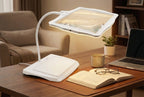 Adjustable Arm LED Magnifying Desk Lamp With 3X Glass Lens