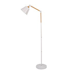 Contemporary Adjustable Floor Lamp With Wood Arm, 60-Inch Tall