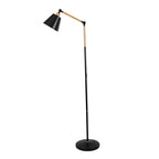 Contemporary Adjustable Floor Lamp With Wood Arm, 60-Inch Tall