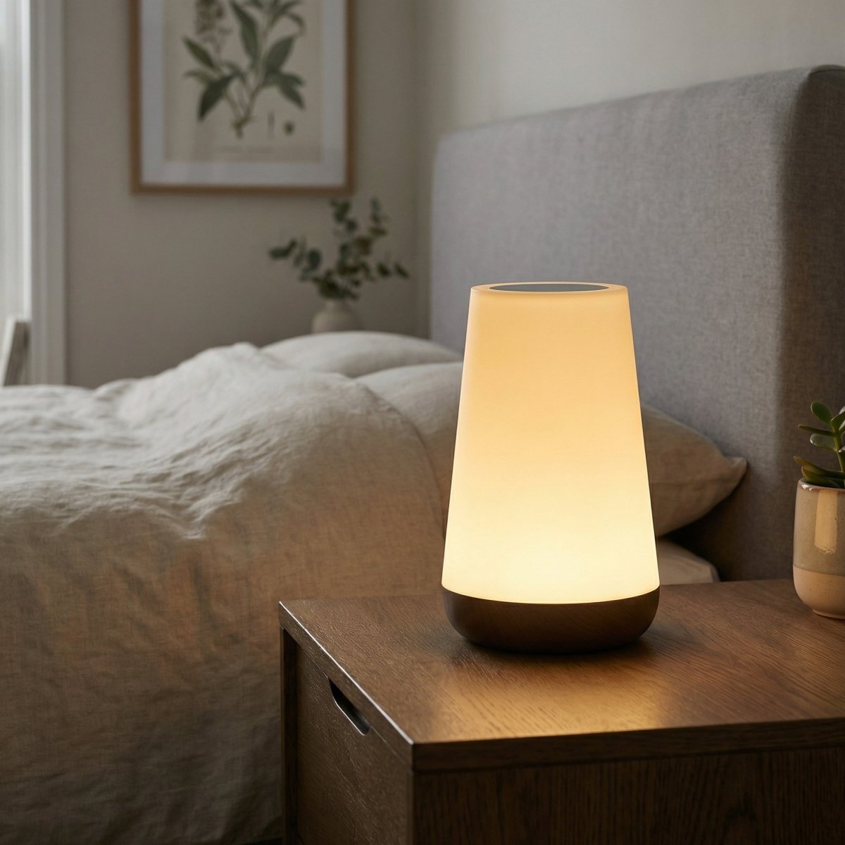 RGB Touch Table Lamp With App-Controlled Color, 15-Inch Modern Design