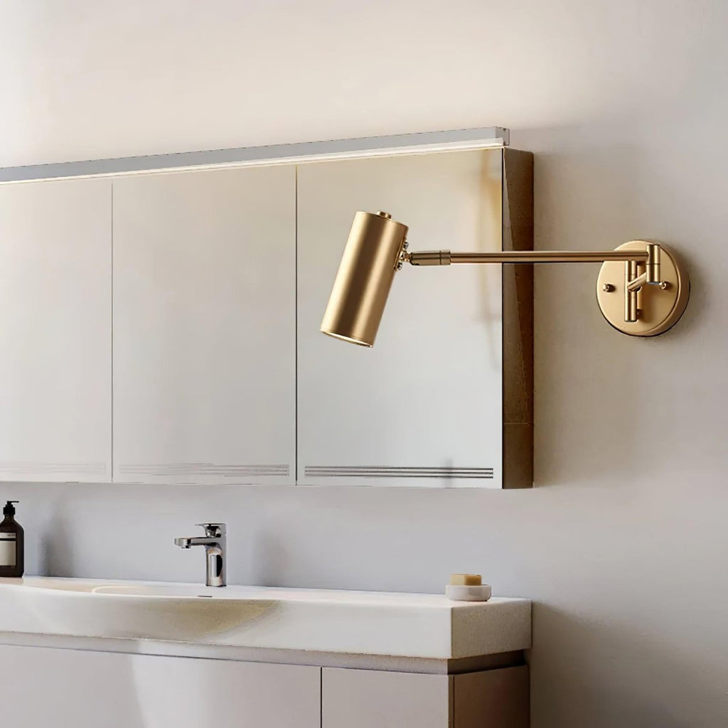 LED Wall Sconce With Adjustable Swing Arm, Modern Wrought Iron Design