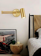 LED Wall Sconce With Adjustable Swing Arm, Modern Wrought Iron Design