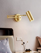 LED Wall Sconce With Adjustable Swing Arm, Modern Wrought Iron Design