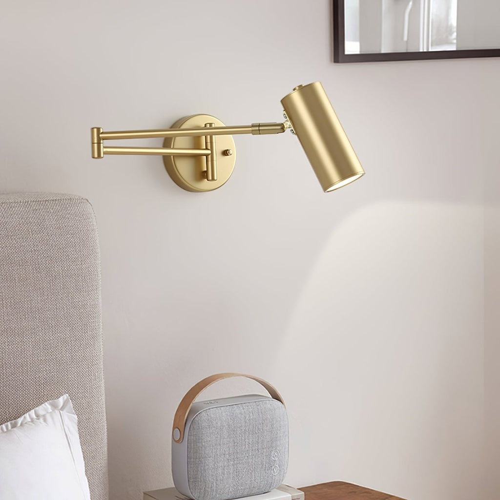 LED Wall Sconce With Adjustable Swing Arm, Modern Wrought Iron Design