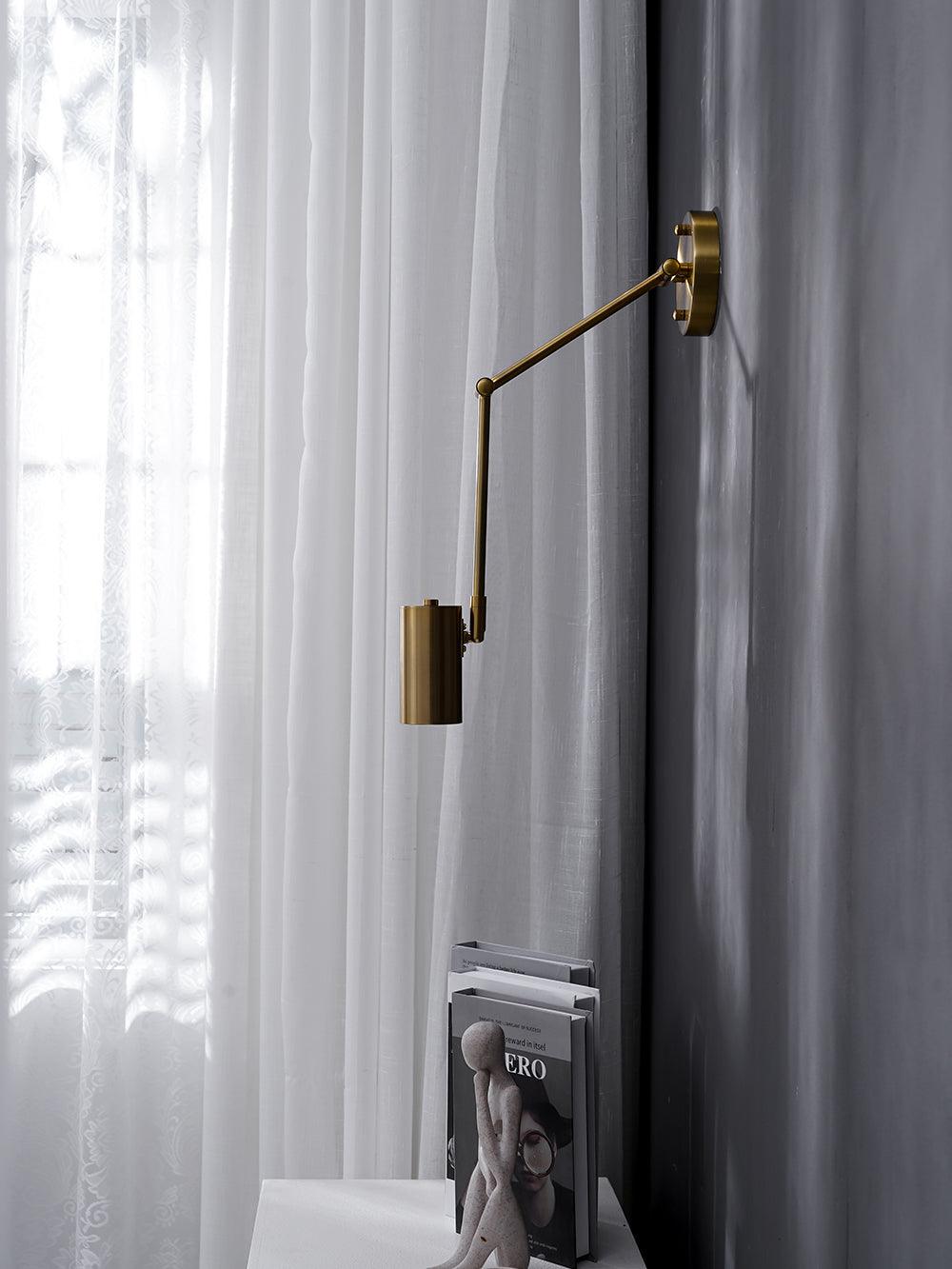 LED Wall Sconce With Adjustable Swing Arm, Modern Wrought Iron Design
