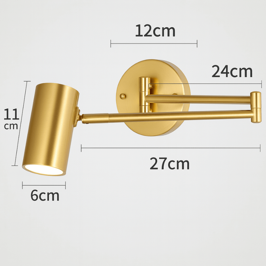 LED Wall Sconce With Adjustable Swing Arm, Modern Wrought Iron Design
