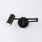 LED Wall Sconce With Adjustable Swing Arm, Modern Wrought Iron Design