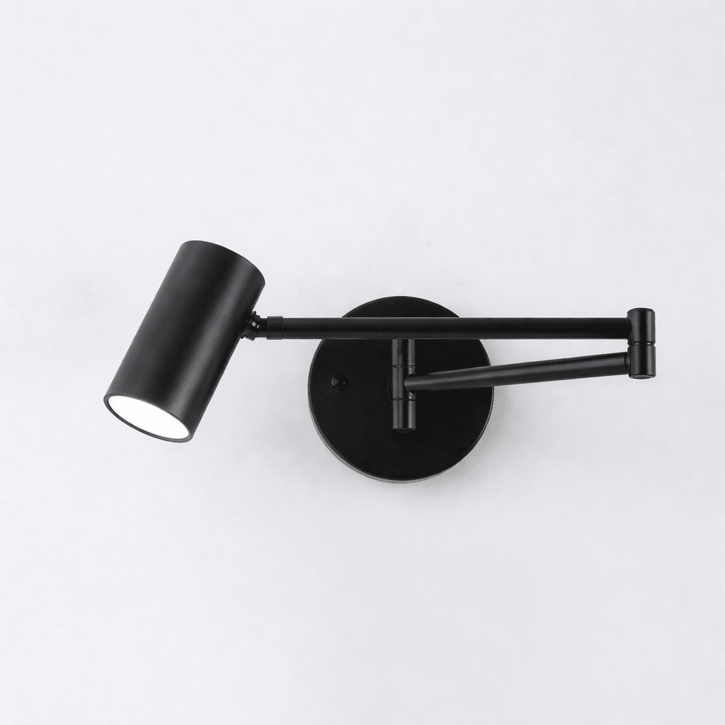 LED Wall Sconce With Adjustable Swing Arm, Modern Wrought Iron Design