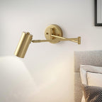 LED Wall Sconce With Adjustable Swing Arm, Modern Wrought Iron Design