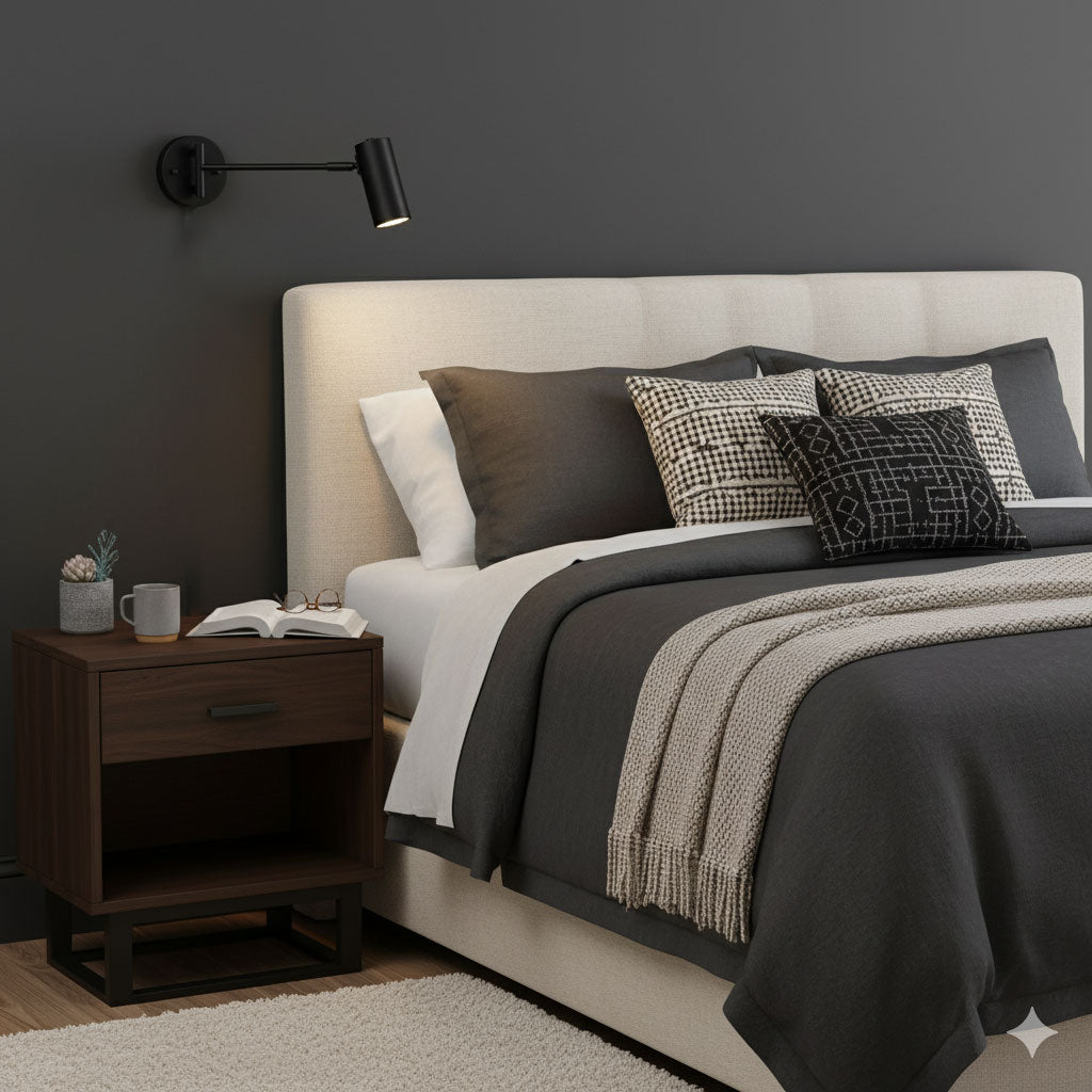 LED Wall Sconce With Adjustable Swing Arm, Modern Wrought Iron Design