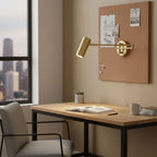 LED Wall Sconce With Adjustable Swing Arm, Modern Wrought Iron Design
