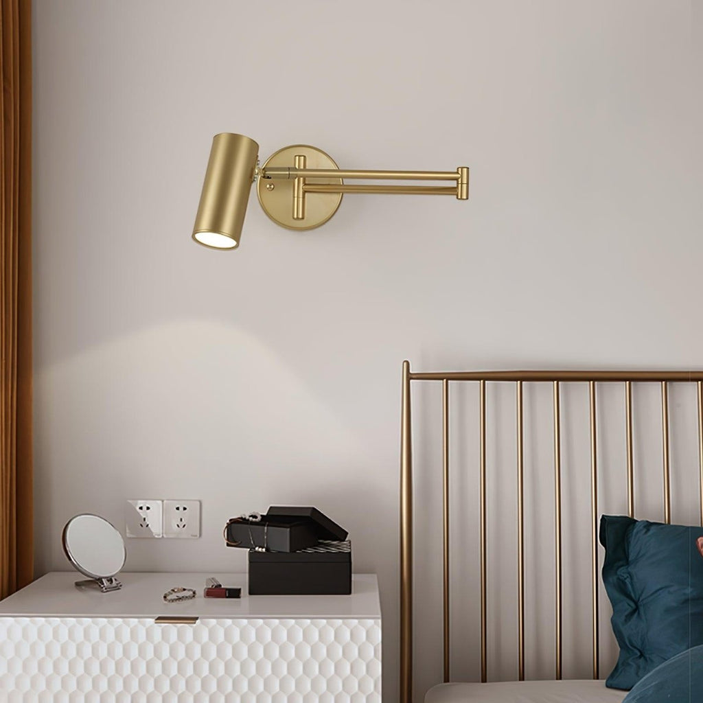 LED Wall Sconce With Adjustable Swing Arm, Modern Wrought Iron Design