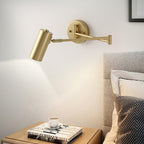 LED Wall Sconce With Adjustable Swing Arm, Modern Wrought Iron Design